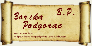 Borika Podgorac vizit kartica